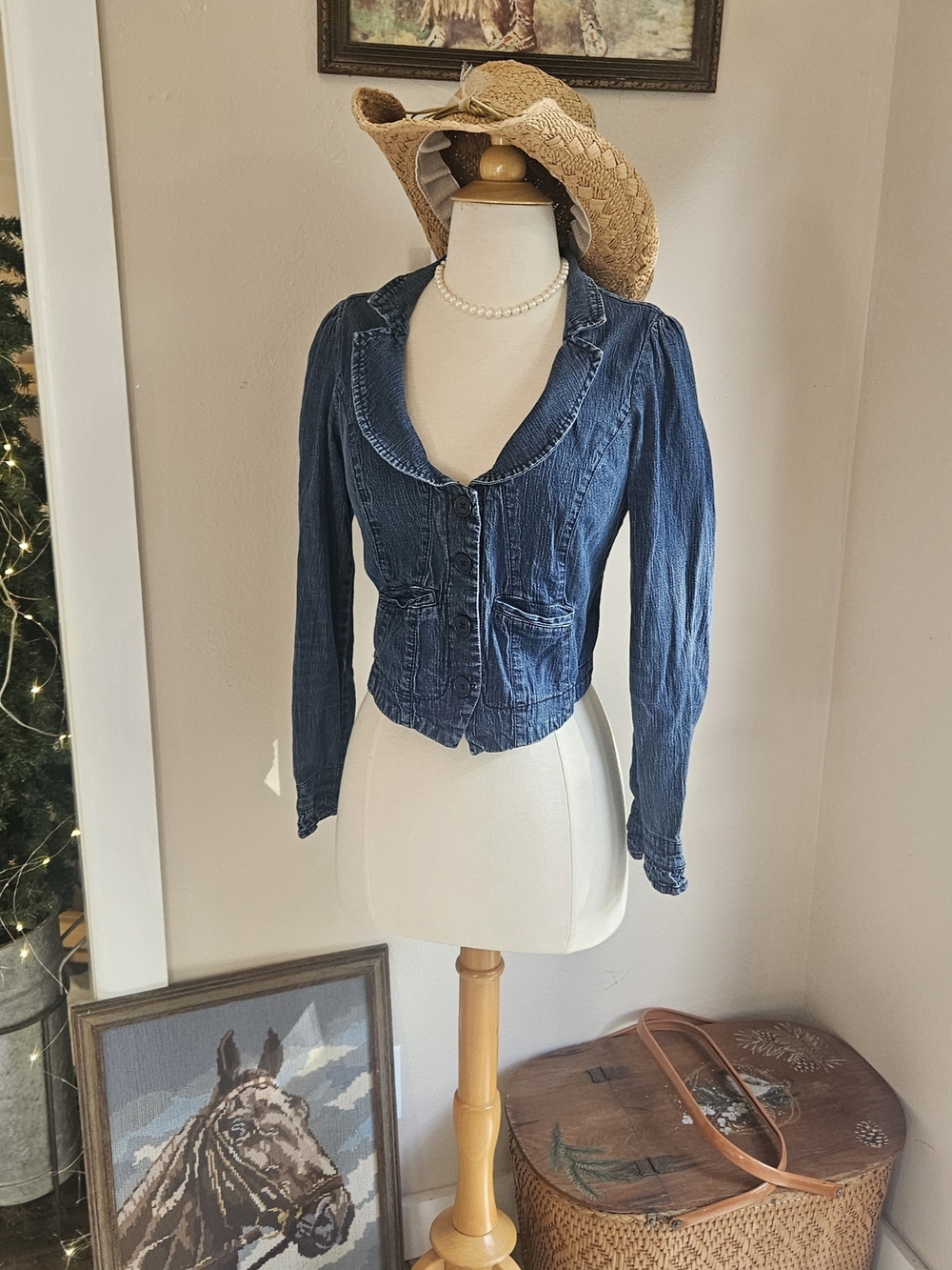 Indigo Blue Fitted Denim Jacket
